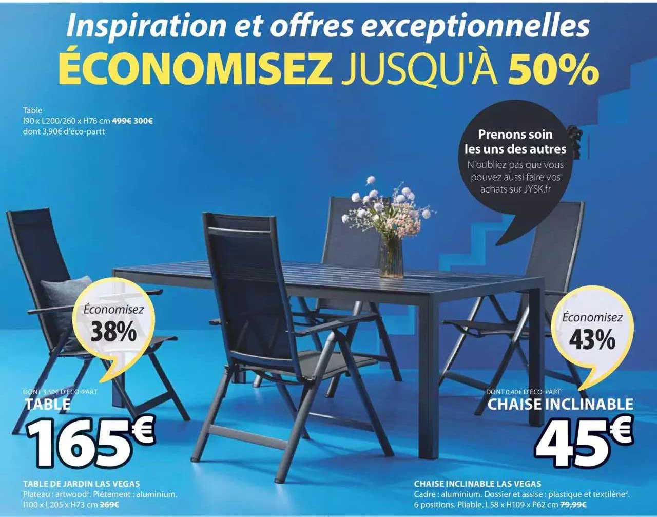 table de jardin las vegas, chaise inclinable las vegas