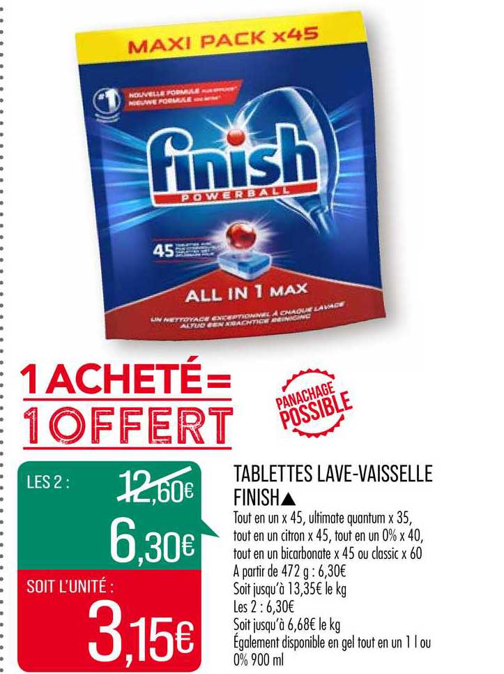 tablettes lave-vaisselle finish