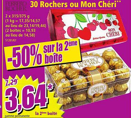 30 rochers ou mon chéri ferrero rocher