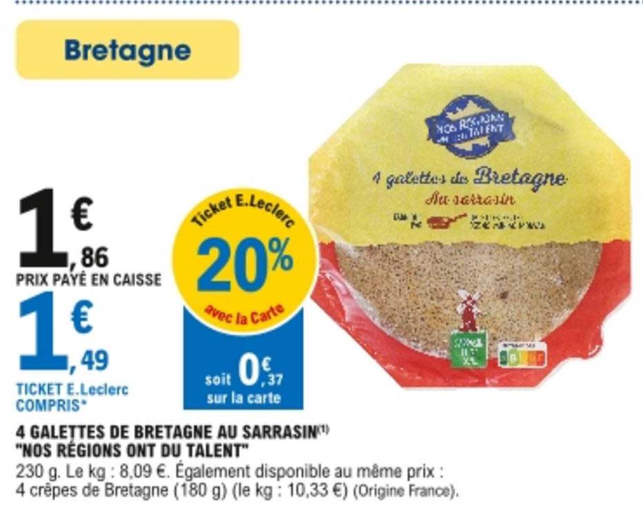 4 galettes de bretagne au sarrasin "nos régions ont du talent"