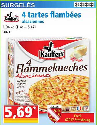 4 Tartes Flambées Alsaciennes Kauffer's