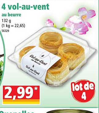 4 vol-au-vent au beurre