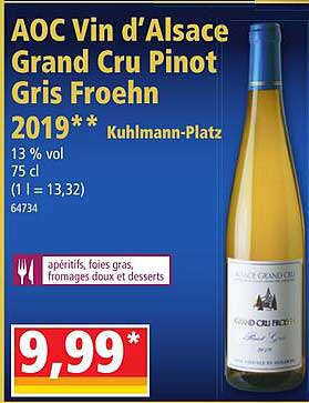 Aoc Vin D'alsace Grand Cru Pinot Gris Froehn 2019 Kuhlmann-platz