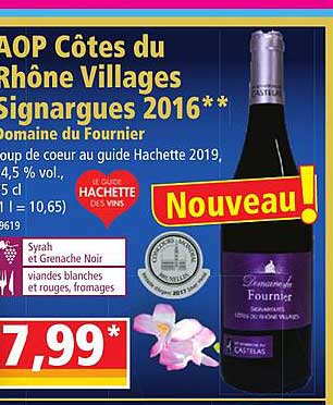 aop côtes du rhône villages signargue 2016 domaine du fournier