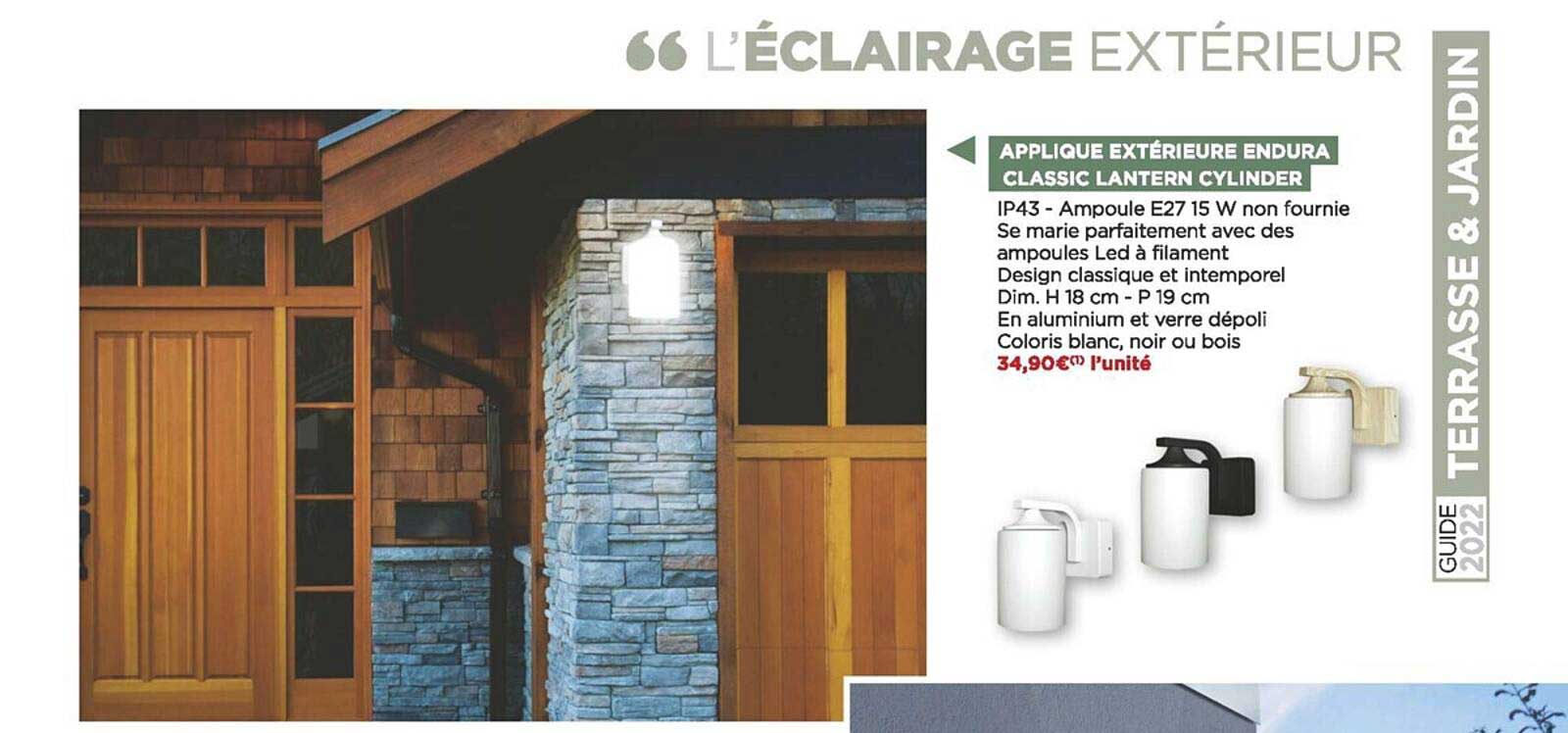 applique extérieure endura classic lantern cylinder