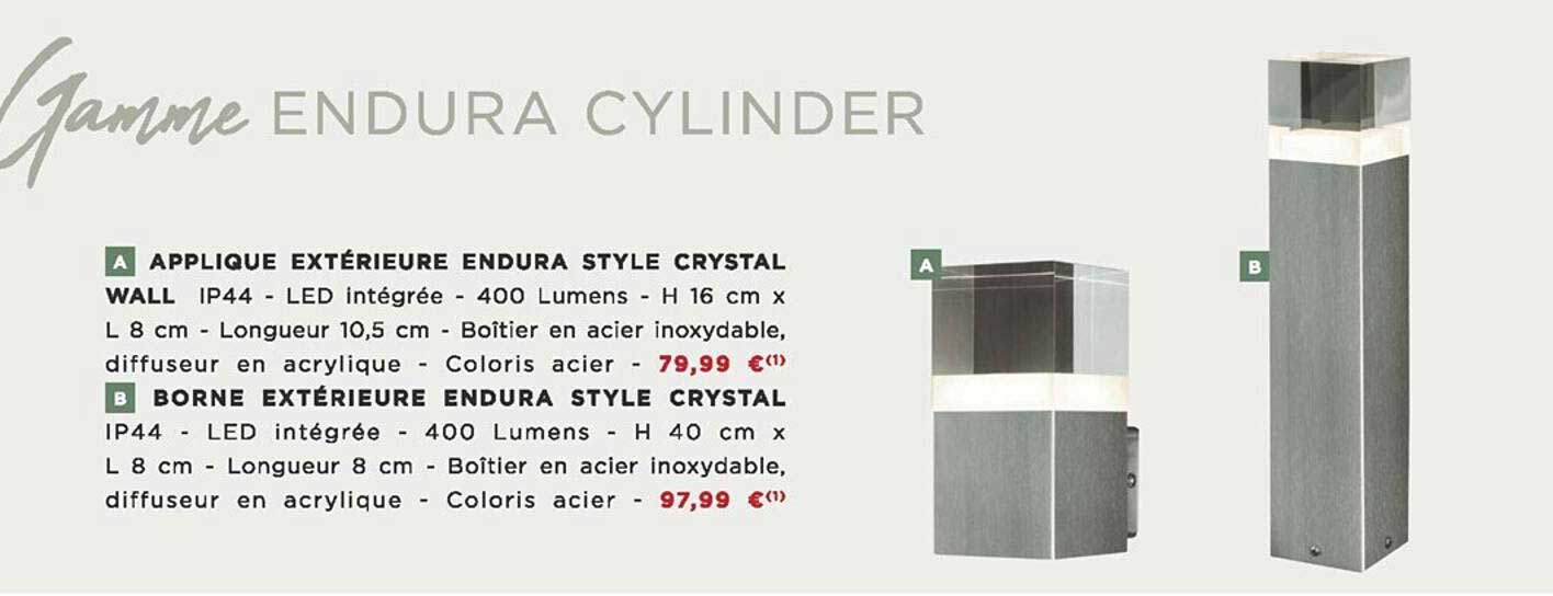 applique extérieure endura style crystal wall, borne extérieure endura style crystal