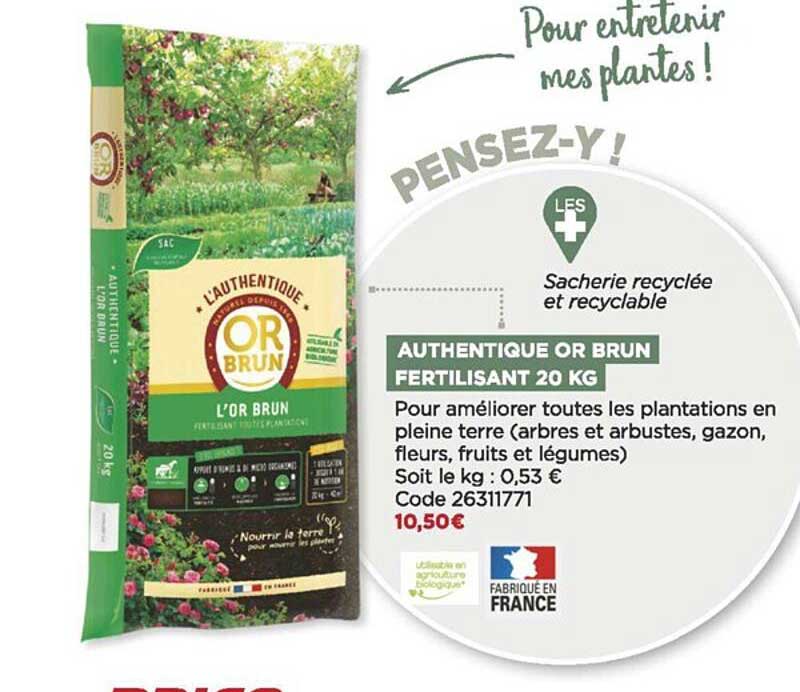 authentique or brun fertilisant 20 kg
