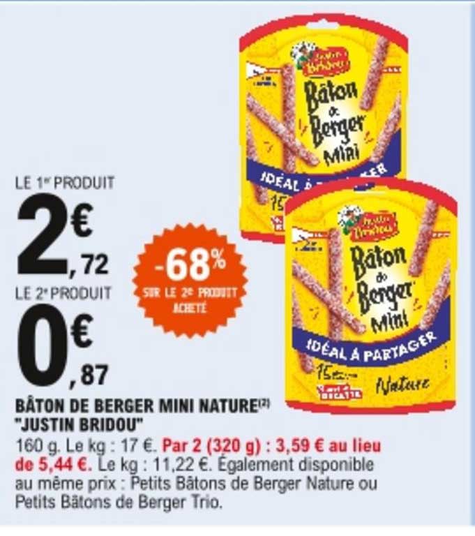bâton de berger mini nature "justin bridou"