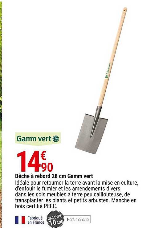 bêche à rebord 28 cm gamm vert