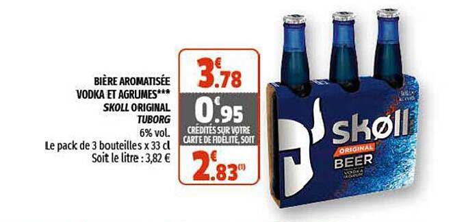 bière aromatisée vodka et agrumes skoll original tuborg