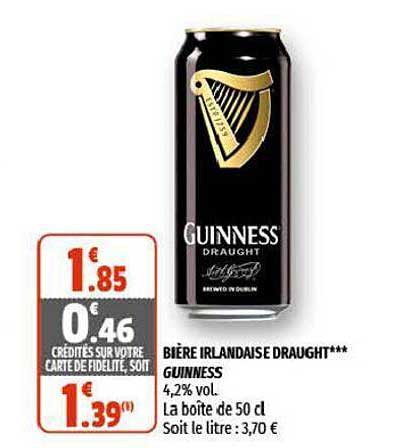 bière irlandaise draught guinness
