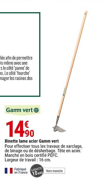 binette lame acier gamm vert