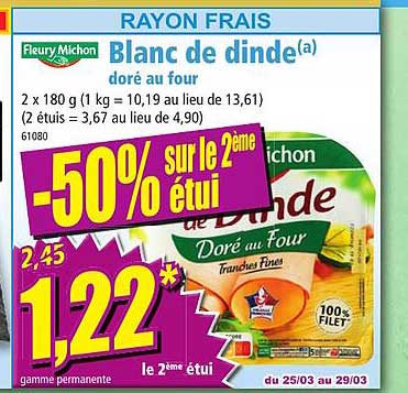 blanc de dinde doré au four fleury michon