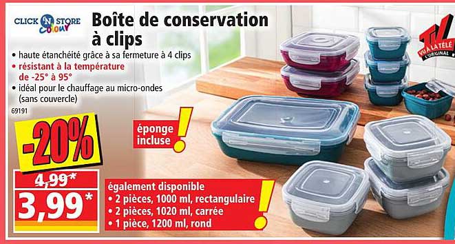 boîte de conservation à clips click 'n store colour