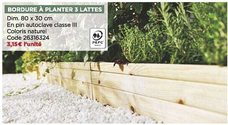 bordure à planter 3 lattes