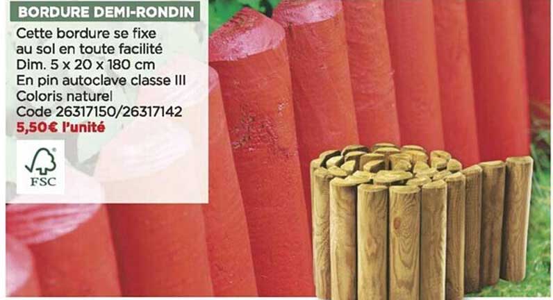 bordure demi-rondin