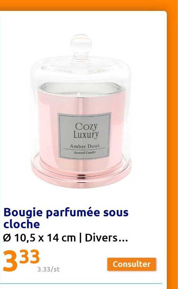 bougie parfumée sous cloche