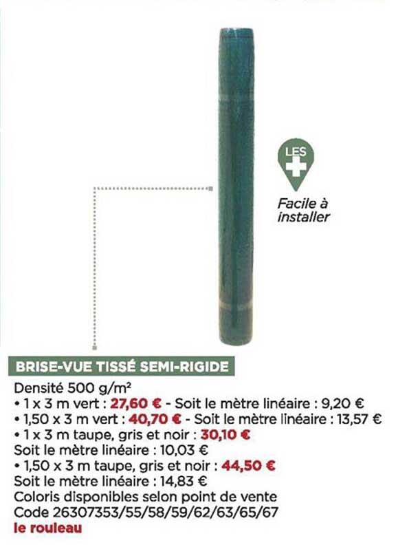 brise-vue tissé semi-rigide