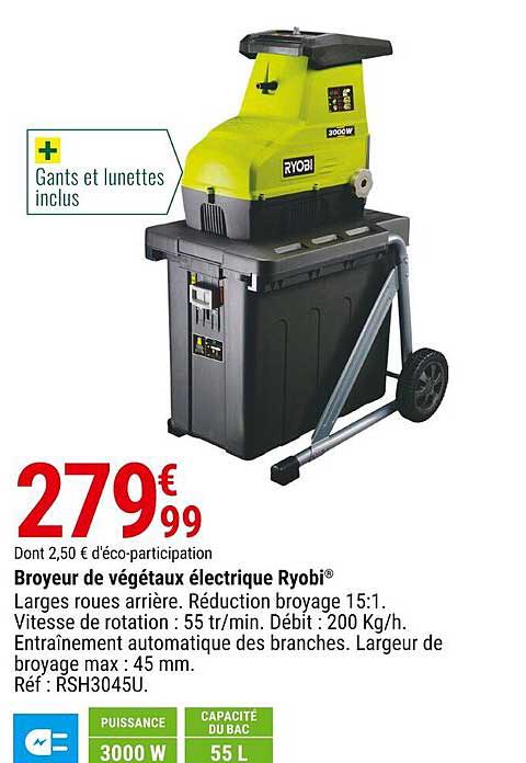 broyeur de végétaux électrique roybi