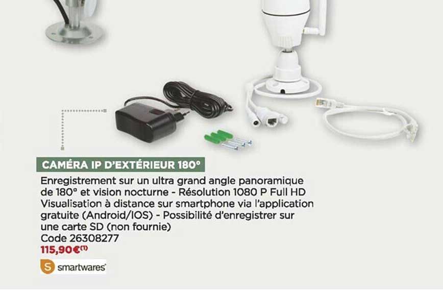 caméra ip d'extérieur 180°