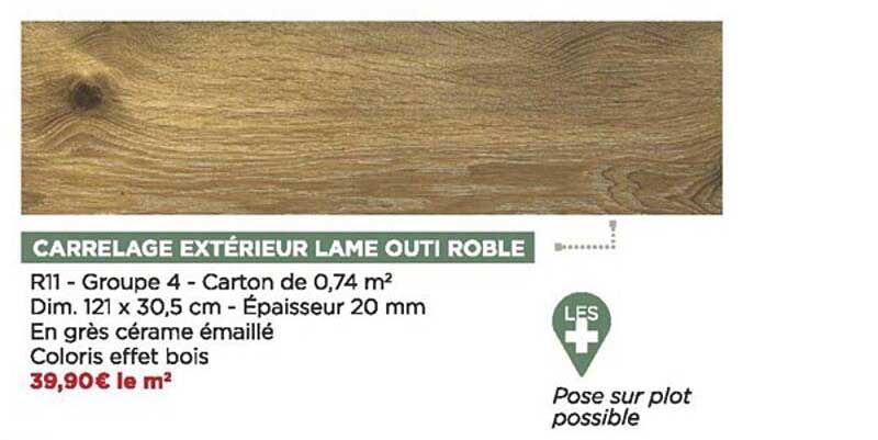 carrelage extérieur lame outi roble