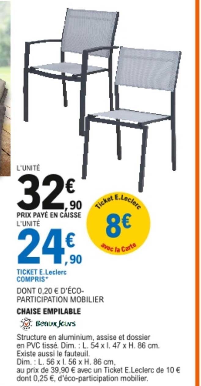 chaise empilable "beaux jours"