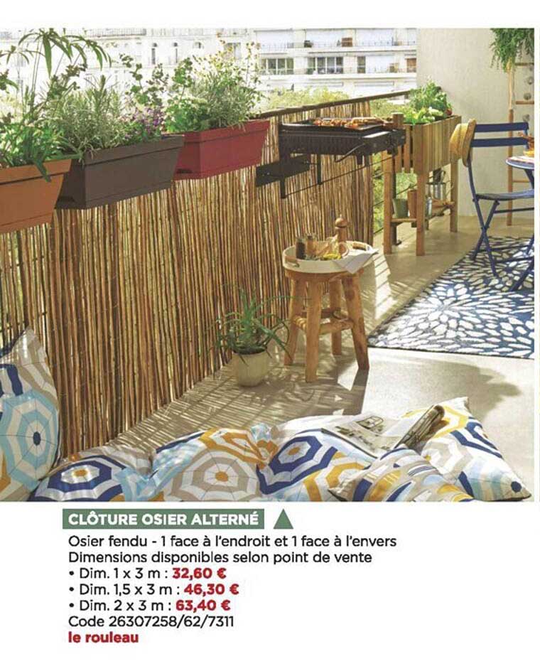 clôture osier alterné