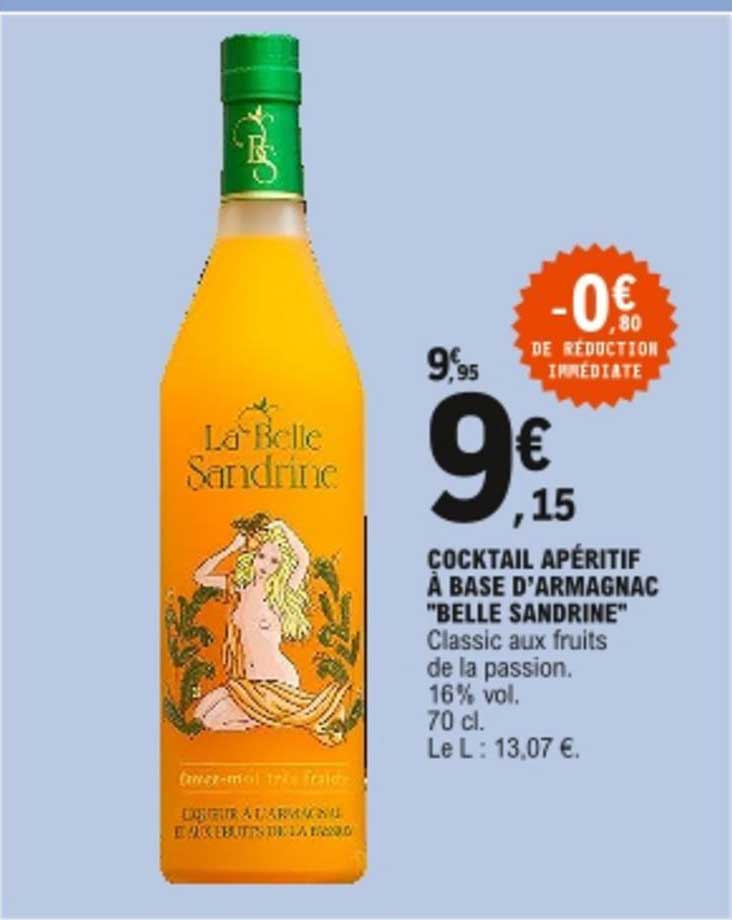 cocktail apéritif à base d'armagnac "belle sandrine"