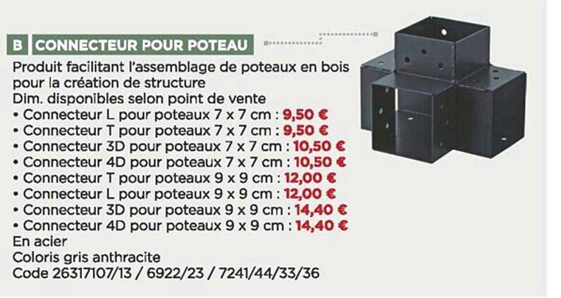 connecteur pour poteau