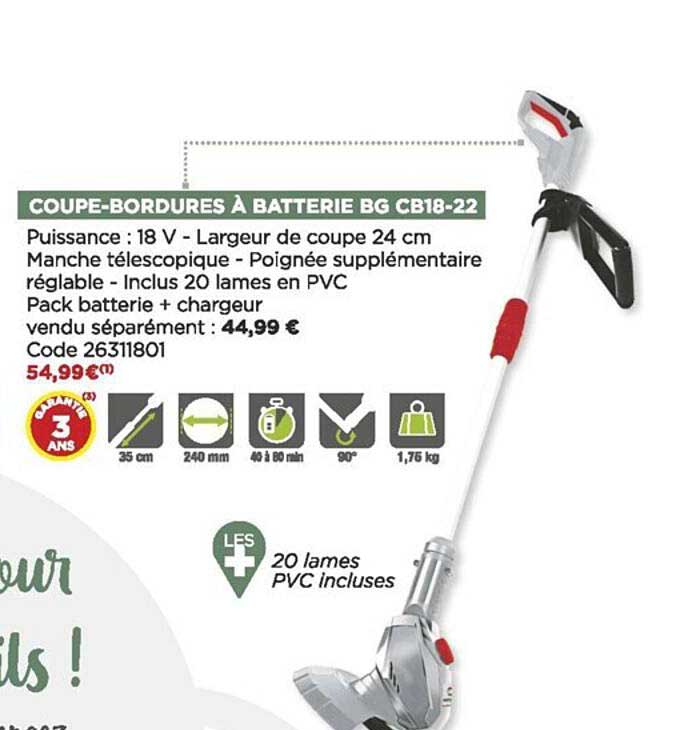 coupe-bordures à batterie bg cb18-22