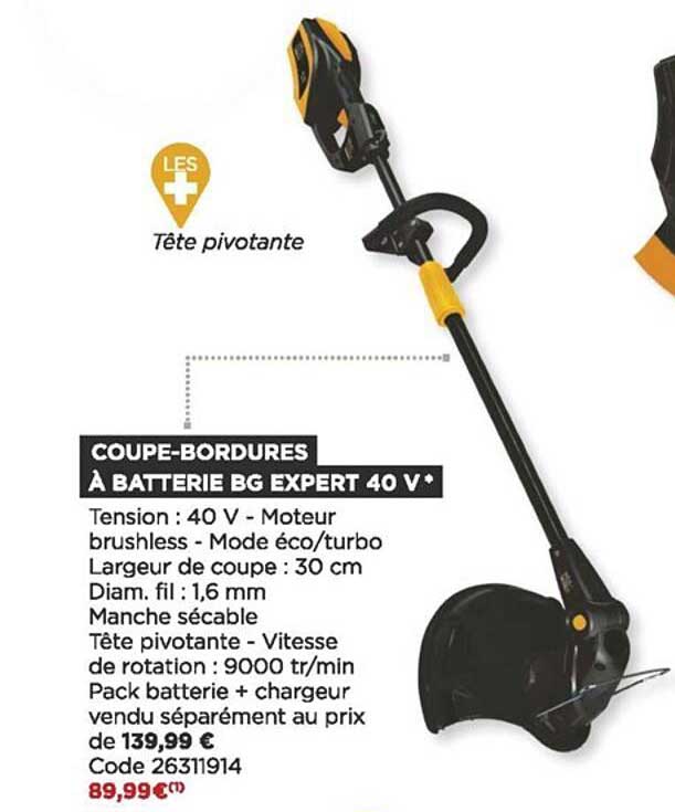 coupe-bordures à batterie bg expert 40 v