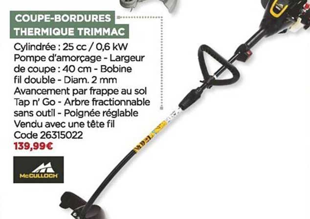 coupe-bordures thermique trimmac mcCulloch