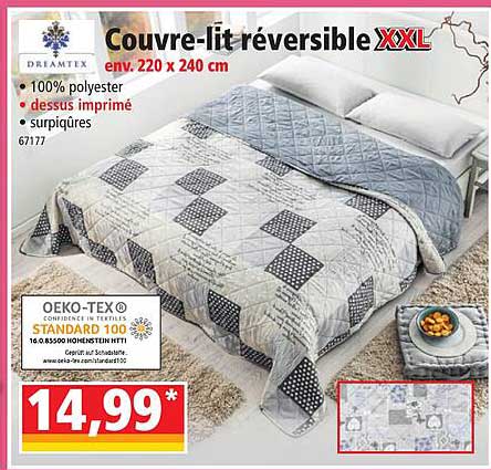 couvre-lit réversible xxl dreamtex