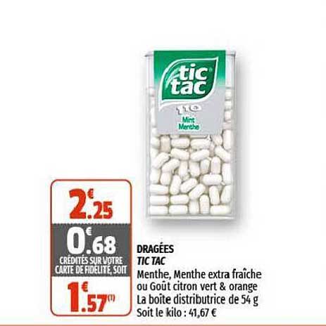 dragées tic tac