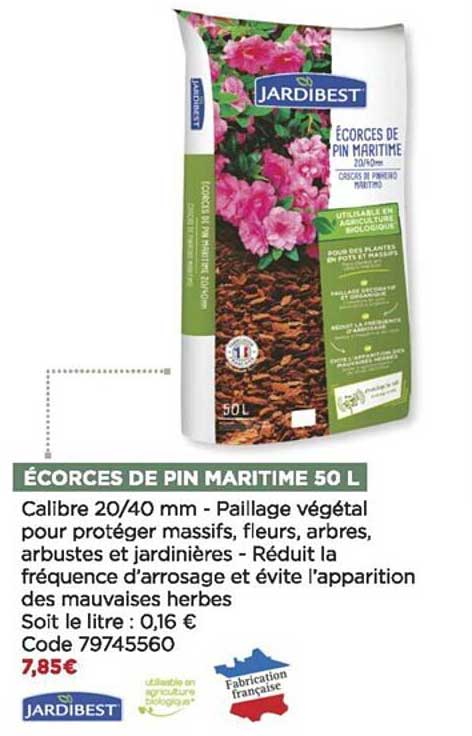 écorces de pin maritime 50 l jardibest