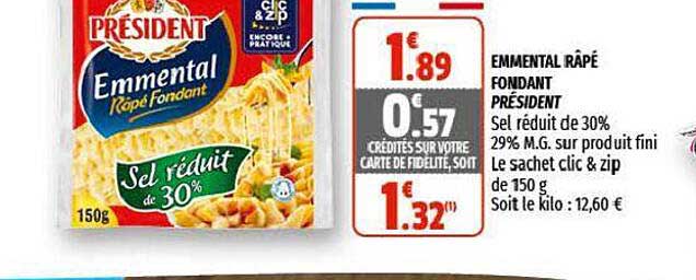 Emmental Râpé Fondant Président