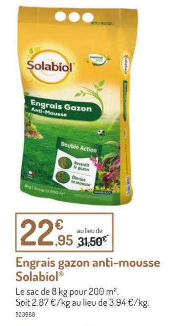 engrais gazon anti-mousse solabiol