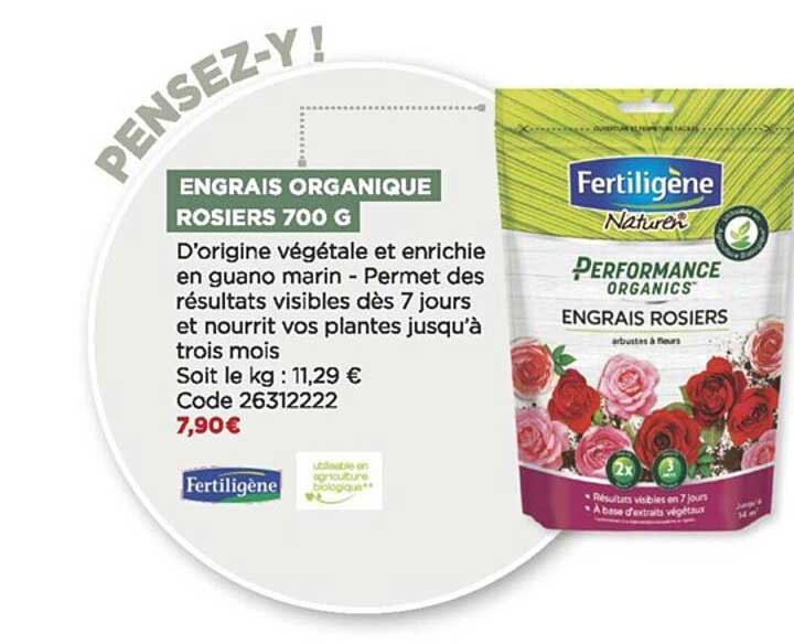 engrais organique rosiers 700 g fertiligène