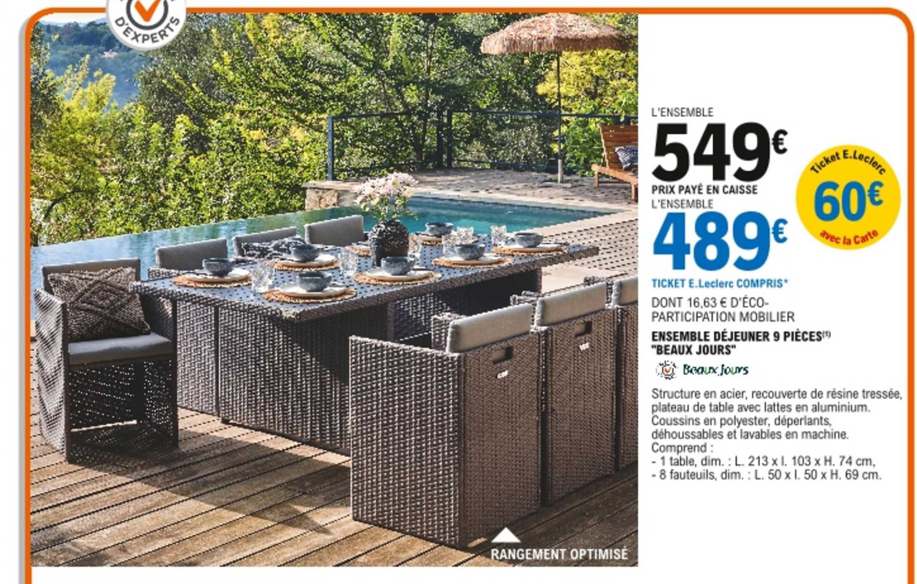 ensemble déjeuner 9 pièces "beaux jours"