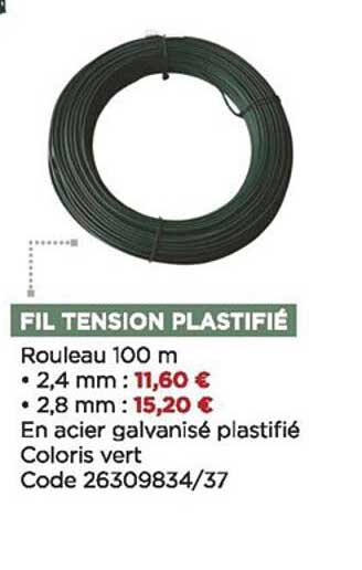 fil tension plastifié