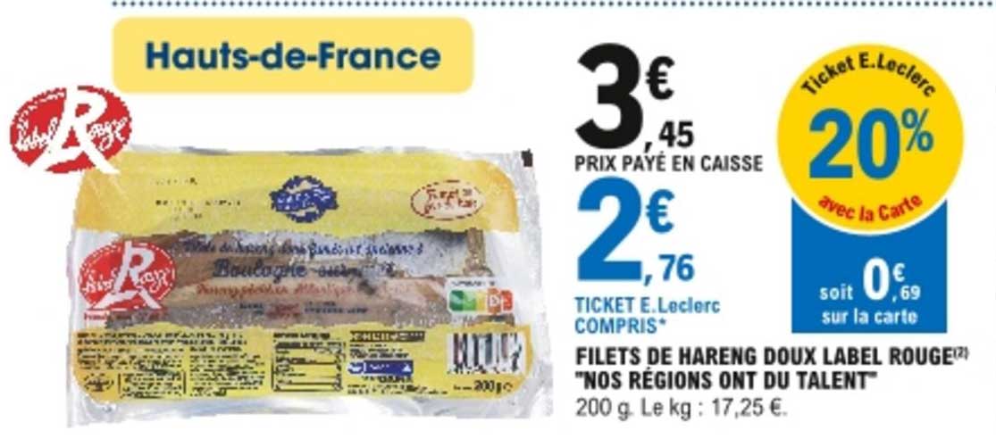filets de hareng doux label rouge "nos régions ont du talent"