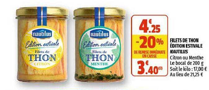 filets de thon édition estivale nautilus