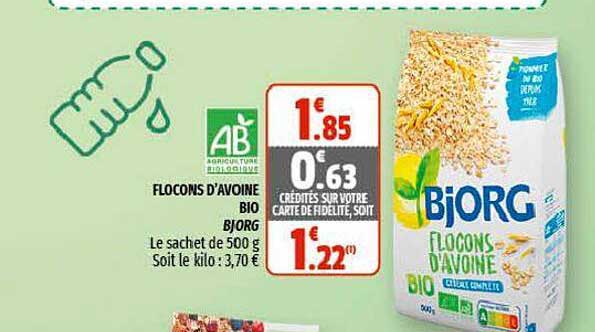 flocons d'avoine bio bjorg