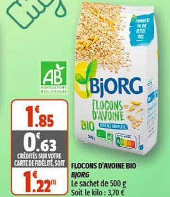 flocons d'avoine bio bjorg