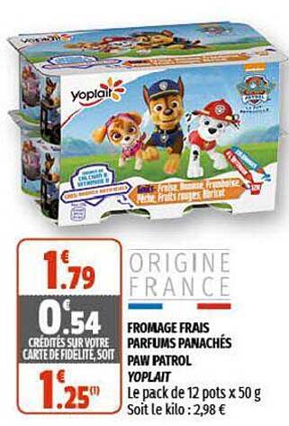 fromage frais parfums panachés paw patrol yoplait