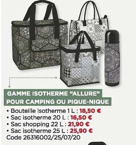gamme isotherme "allure" pour camping ou pique-nique