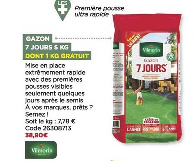 gazon 7 jours 5 kg vilmorin