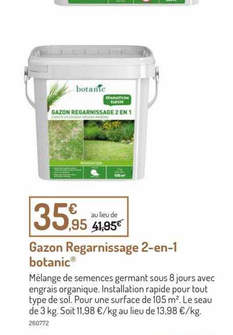 gazon regarnizzage 2-en-1 botanic