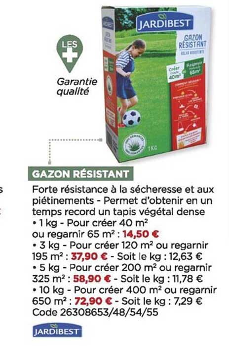 gazon résistant jardibest