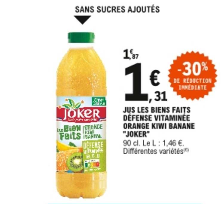 Jus Les Biens Faits Défense Vitaminée Orange Kiwi Banane "joker"